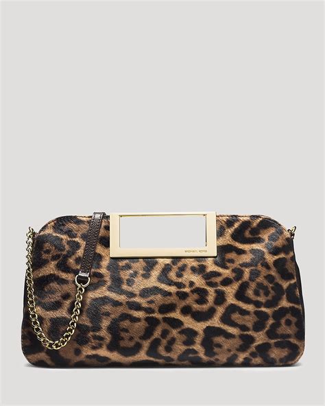 michael kors bedford leopard hair calf clutch|MICHAEL Michael Kors .